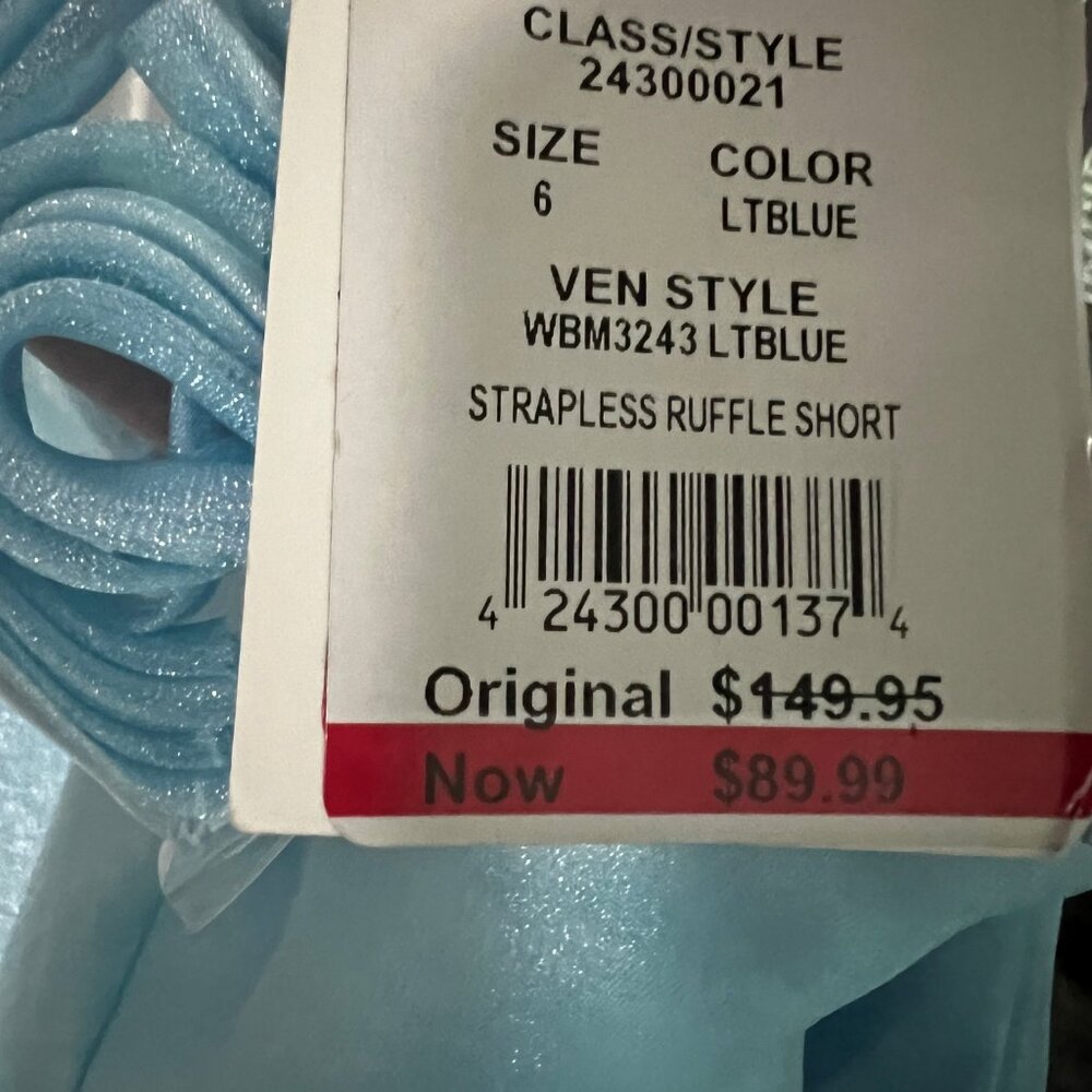 Baby Blue Strapless Ruffle Dress - Picture 4 of 4